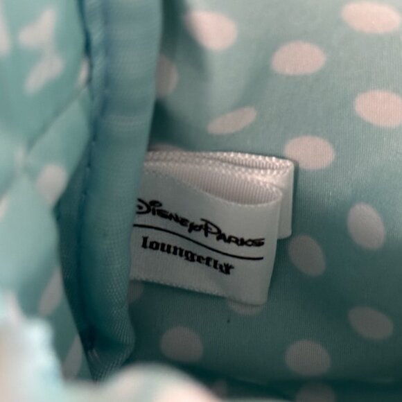 Like New Disney™ 2019 Arendelle Aqua Minnie Loungefly Mini Backpack/Wristlet - Picture 7 of 7